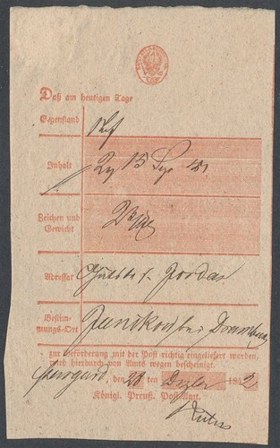 407876 preußen postschein - preußen,