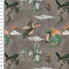 Stoff Baumwolle Jersey Drachen