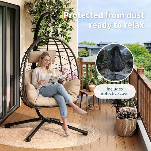 Rattan hängesessel mit - pe-rattan,
