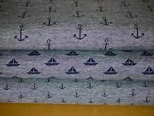 HILCO maritimes Stoffpaket Jersey, Jerseystoff 3 x 25x160 cm, ANKER & Schiffe