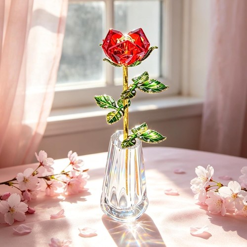 Kristallrose glas 30cm - glas,