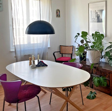 Ikea Dalshult Esszimmertisch oval Birke / weiß, 185 x 90 x 2 cm