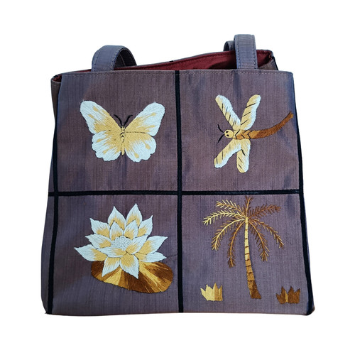Handtasche kariert mehrfarbig