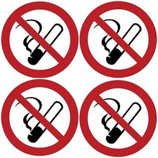 4 St Aufkleber RAUCHVERBOT Dm