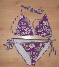 Bikini 2-teilig,Gr S,lila,Blumenmuster,Neckholder,gebraucht