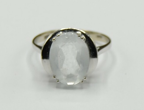 Weißgold solitär siegel ring - weißgold,