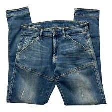 G-Star Elwood Herren Jeans Zip Knee W29 L32 Blau Stretch Skinny Jeans Ripped