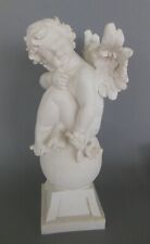 Engel schauend 35 cm hoch Grabengel Polyresin weiß Verarbeitung Farbfehler B2