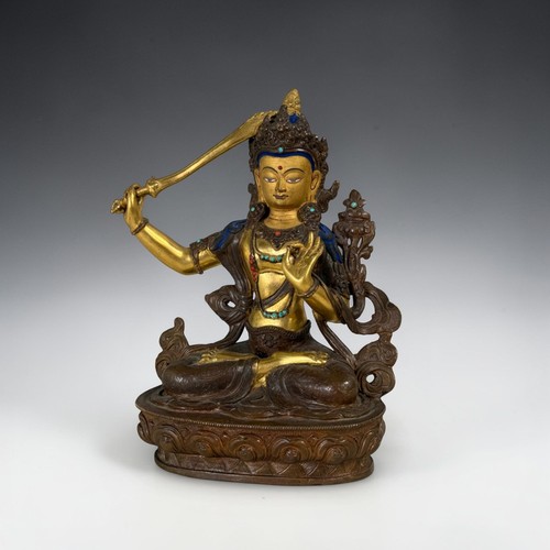 Manjushri buddha figur bronze - buddha,