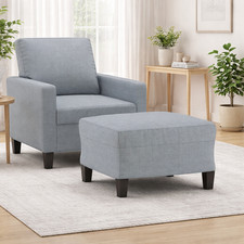 Moderner Fußhocker Hellgrau