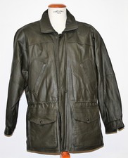 olivgrüne Scheinsnappa-Leder-Jacke in Größe 25 von C&A