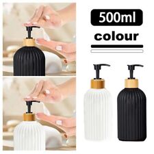 500ml Bambus Pump Seifenspender Nachfüllbar Shampoo Conditioner Lotion Flaschen