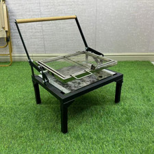 Tragbarer Camping Holzkohlegrill BBQ Grill mit 360 Grad drehbarem Grillgitter