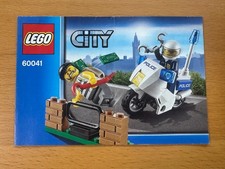 Lego City 60041 Polizei Motorrad Bauanleitung top Zustand