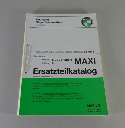 Teilekatalog puch mofa - maxi, n