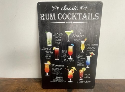 Rum cocktail blechschild 20x30 - rum,