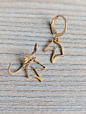 Clip Ohrringe "Pferd". Gold Charm. Anhänger Reiten. Geschenk Freundin Süß Kinder