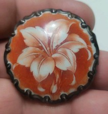 Brosche Porzellan  Emaille  Germany 