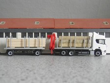 Scania CS 20 ND 5-achs Flachbett-/Rungenpritschengliederhängerzug + Kran - "weiß