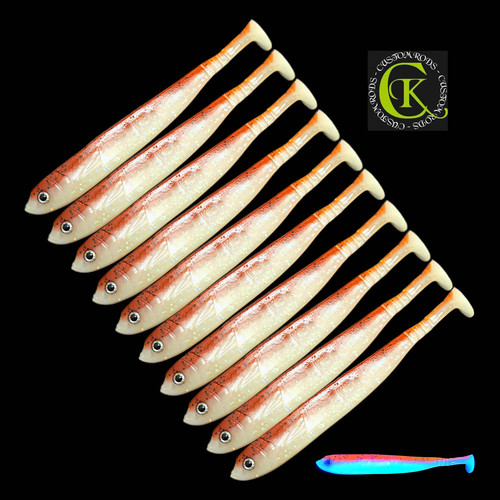 10x gummifisch 13cm stint - gummifisch,