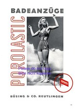 Badeanzug Porolastic XL 1941 Deutsche Werbung Busing Reutlingen Werbung Bademode +