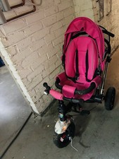Kinderwagen Dreirad mit Schubstange, Luftreifen und Verdeck