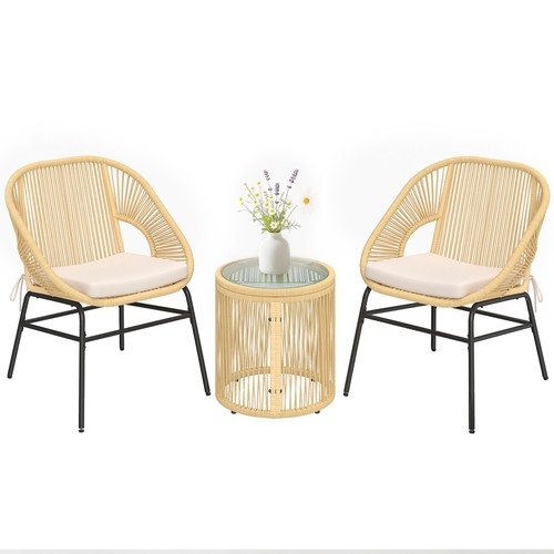 Rattan bistroset teiliges - rattan, 3