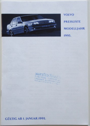 Volvo preisliste 1995 - preisliste, zu