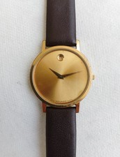 Movado Museum Swiss Made  Herrenuhr Damenuhr Vergoldete Uhr  Batterie Neu P4.
