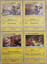 Pokemon 4er Set Meisterdetektiv Pikachu Deutsch, 10/18, SM190,SM190 Stamp,SM194