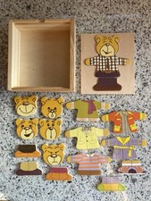 Eichhorn Setzpuzzle Teddybär Kleidung Holz 
