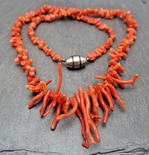 alte Koralle Kette rot Collier