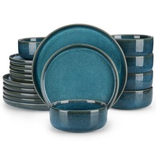 Geschirrset steingut blau - blau, 6