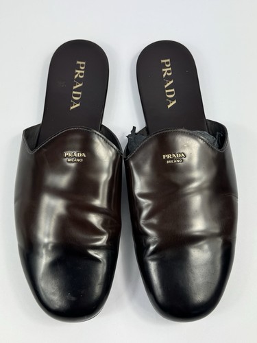 Prada leder logo - prada, slipper