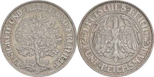 Reichsmark 1928 eichbaum - 5,