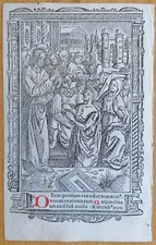 Original Stundenbuch Blatt Horae Hardouin Miniatur Paris 1510 (R)