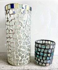 2 x dekoratives Windlicht Glas