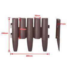 Palisade Rasenkante Garten 2,8/5,4/8,4m Holzoptik Beetumrandung Anthrazit/Braun