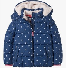 Mini Boden MÄDCHEN kuschelige 2-in-1 Gänseblümchenmuster wattierte Jacke Alter 3-4 Jahre NEU G6