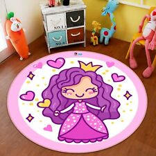 3D Prinzessin Krone ZHUC5443 Rutschfest Teppich Matte Raum Matte Runden Elegant