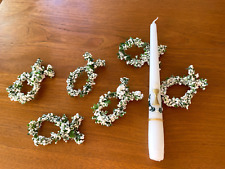 NEU: Hochwertige Stab Kerze Kommunion + 6 Deko Fische Buchs / weiß