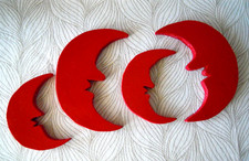 4 Halbmond Holz Deko Basteln