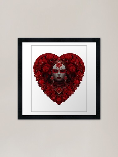 Red valentine heart kunstwerk - red,