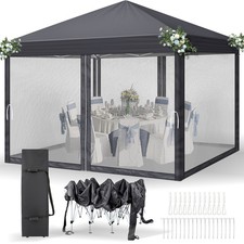 3x3m Faltpavillon Pavillon Gartenpavillon Wasserdicht UV-Schutz mit Moskitonetze