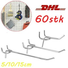 60Stück Lochwandhaken Haken Metall -für Lochwand Werkstatt Werkzeugwand Hakenset