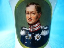 KPM Berlin Tasse mit UT "König Wilhelm III." patriotische Bemalung um 1870