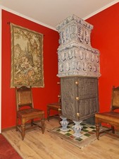 Kachelofen - antik ,Monument , Grundofen Delft , Deutsch - Bremen  um 1750