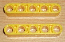 Lego Technik 2 Lochstangen-Liftarm 5 Loch in gelb