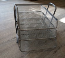 IKEA Dokumentenablage A4 silber mit 3 Körben