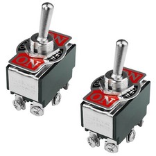 2x Kippschalter 2 polig Polwendeschalter Umpolschalter Rastend Ein-Aus-Ein